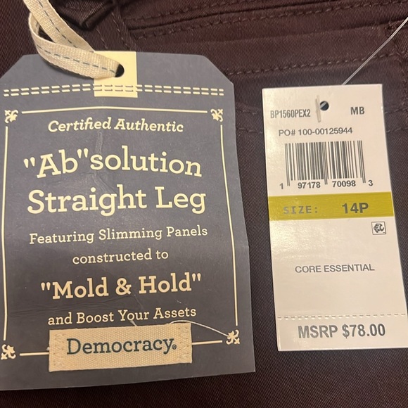 NWT Democracy Ab Solution Mulberry Straight Leg Jean - Picture 8 of 10